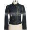 Ladies MOTO Pu Leather Jacket with removable zippered sleeves.