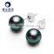 18 k gold best pearl earrings high luster black tahitian natural pearl