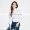 Women's Basic Design Cotton Long Sleeve Boy-Friend Style Shirt Blouse Solid White