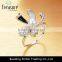 fashion jewelry wholesale hot selling flower shape ring pearl diamond ring