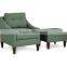 hotel room chair, leather lounge chair and ottoman HDL1654