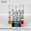 Laboratory phlebotomy vacutainer plastic test tubes