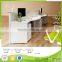 2016 New Design Wave Shape White MDF Spa Reception Desk Dimensions YS-RCT02