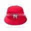 Red Flat Embroidered Cotton Bucket Cap