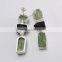 Aquamarine & Prehnite & Black Onyx 925 Sterling Silver Earring, Indian Jewellery Manufacturer, Wholesale Silver Jewellery