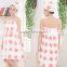 2015 Japan style girl favorite velvet printing heart logo bathrobe towel fabric