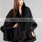 New Fashion Cape Brand Cashmere Shawl Hand Made Wholesale Cashmere And Fox Fur Trim Cape