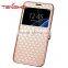 plain color window view funtion PU leather flip wallet phone case for samsung galaxy s7 edge