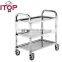 stainless steel AISI201 3 Tiers Assembled Dinning Cart