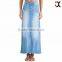 2015 unlined ripped faded wash long jeans skirtsJXH394