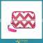 Canvas Chevron Cell Phone Print Wristlet Wallet