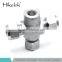 Stainless Steel 4-way Bi-Lok Instrument Cross Tube Fittings