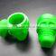 New Wholesale Custom FDA Food Grade 15ml Matte Finish Non Stick Skull Shape Wax Bho Oil Storage Silicone Weed Jar