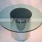 Dining table used the Round shape tempered top glass,tempered round glass