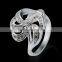Unique design irregular flower shape cubic zirconia ring white gold plated jewelry size#6,7,8,9