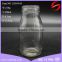200ml round shape milk clear glass bottle with lid