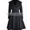 Guangzhou Women coats Manufacturer X shape Slim Waistline Fashion Shawl neck Design Wool Blend Women coats Swing Winter Coats