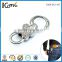 Wholesale shiny silver metal snap hook key ring