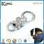 Wholesale shiny silver metal snap hook key ring