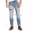 Biker Jeans Blue Denim jeans pantalon (LOTK093)