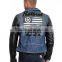 leather sleeves denim jacket for men jacket jacket factory vintage denim jacket(LOTJ321)