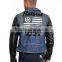 Leather Sleeves Denim Jacket for Men Jacket Jacket Factory Vintage Denim Jacket(LOTJ321)