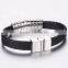 fashion jewelry citi trends jewelry genuine cow leather stainless steel cuff bio magnetic bracelet mens charm bracelet bangle