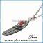 Newest design high quality titanium steel antique silver feather pendant for men necklace