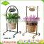 Tabletop wholesale metal frame wicker artificial handmade decorate hanging flower gift basket