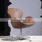 YY209 voage egg commercial Swivel vintage retro cheap price PU leather arm salon chair restaurant coffee shop pub office chair