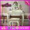 2016 wholesale fashionable white wooden makeup vanity table with mirror W08H060