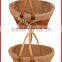 small split willow shopping basket with handles