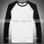 OEM Ladies Plain Dyed Two Color Baseball Full Sleeve Raglan Cotton Jersey T-shirts