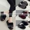 2017 High-Heeled Rabbit Fur Slippers Women Fashion Autumn Winter Fur Slides Platform Women Shoes Fslipper-4