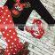 Christmas new design X-mas outfits baby kidswear reindeer leopard clothes red/white dot ruffle pant with accessories