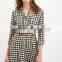 Hot seller slim pencil women dress,grid patterned women dress shirts