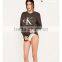 Black Long Sleeve Wholesale Cheap Price Crewneck Women Sweatshirt
