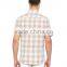 Beige Regular Short Sleeve check Buttoned Shirt