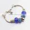 New Fashions Luxury Deep Blue Oval Stone Inspirational Sterling Silver Bracelets