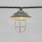 Garden Decor Light-Decorative Galvanized hood & wire cage string light 10ct