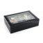 Black Leather Jewelry Box Watch Organizer