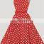 2017 new arrivals vintage style red polka dot dress wedding party black woman dress