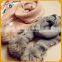 Top quality wool knitted hand raccoon fur pom pom customizedl scarf