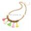Tassel Colorful Ethnic Chunky Bib Pendant Chains Jewelry Necklace