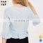 2017 trending products button placket sexy ruffle women blouse tops