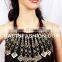 Vintage Big Afghan Kuchi Bells Chain Necklace -Tribal Boho Bib Bell Old Coin NECKLACE