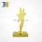 Custom design gold plating poker trophy with bright star