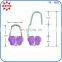 Butterfly shaped pink powered gold handbag hanger with rhinestone