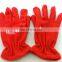 custom 100% polyester red embroidery soft fleece gloves
