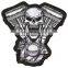 Custom large motorcycle iron on skull patches for jackets
